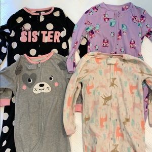 Lot of 4 footie pajamas!